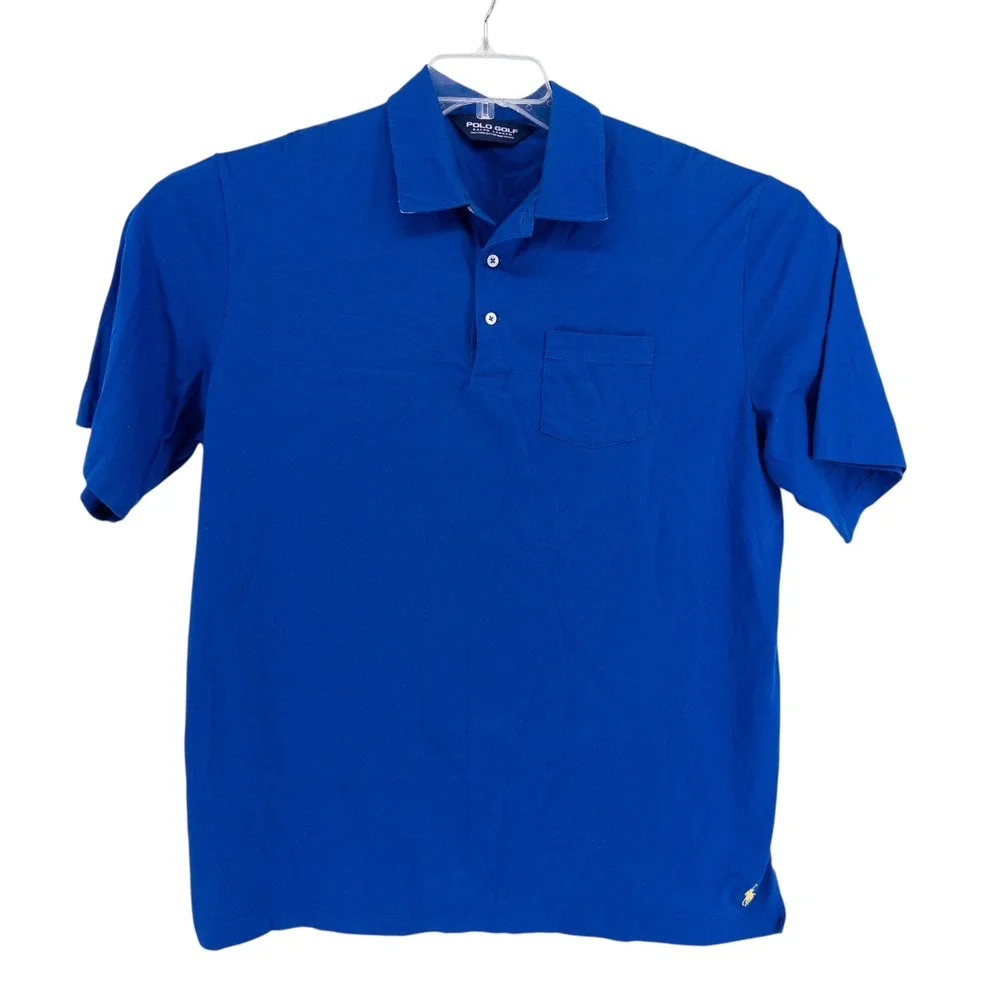 Polo Golf Ralph Lauren Polo Shirt Men's Large Blue Pima Cotton Short Sleeve Pony